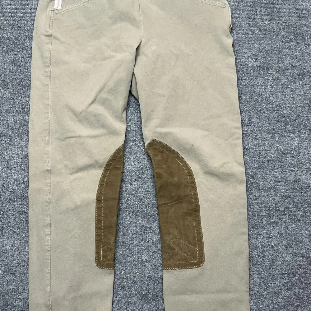 The Tailored Sportsman Pants Womens 26 Beige Riding Knee Patch Breeches Made USA